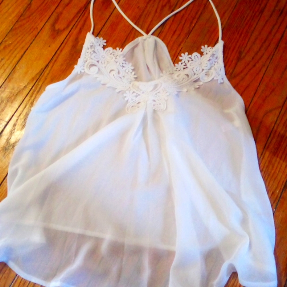 Women's tank top sheer
